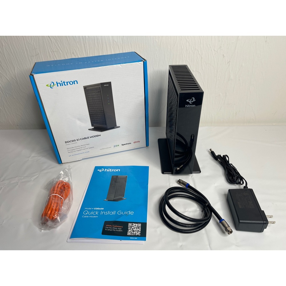 Hitron CODA56 DOCSIS 3.1 Cable Modem 2.5G Port Xfinity Spectrum Cox Black